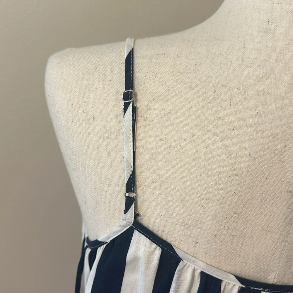 Gianni Bini Women’s Navy & White Striped Sundress Dress Rope Belt Size XS NWT - Picture 7 of 11